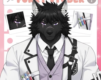 Aangepaste Live2D harige Vtuber | Vtuber-model | Harige avatar | Fursona | Antropomorfische kunst | Harige commissie | Aangepaste Vtuber