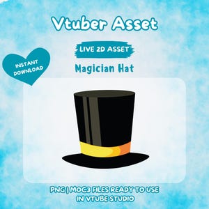 Vtuber Asset | Rigged Rigged Magic Hat or Black Hat, Premade Assets, Vtuber, Hat Assets, Animated Asset, Prop, Vtuber Hat, Valentine Gift