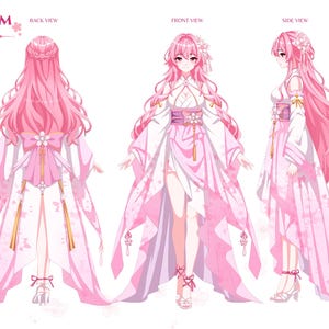 Custom Character Sheet Commission | Anime Reference Sheet, OC Art, VTuber Character Design