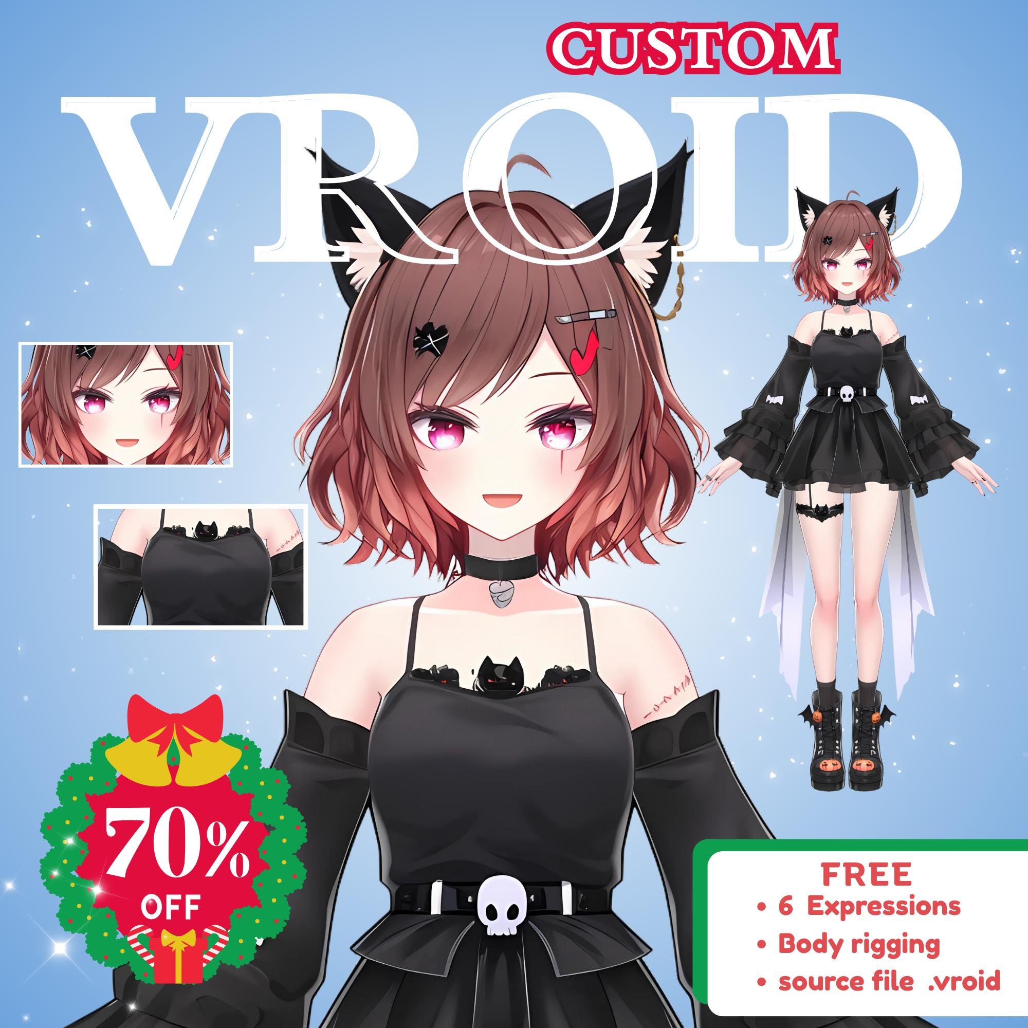 Custom 3D Vtuber Avatar: Anime Style Vroid Model, Unity Rigged - Etsy