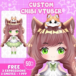 CUSTOM CHIBI VTUBER | Benutzerdefinierte Vtuber Modell, Live2D-Modell, Vtuber Design, Vtuber Charakter, Anime, Chibi Vtuber Modell, Anime Charakter