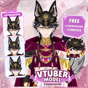 Anpassad VTuber Live2D-modell: Helkroppskaraktär i animestil för streaming