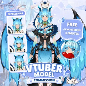 Modelo personalizado de VTuber de anime: Encargo de Live2D con rigging.