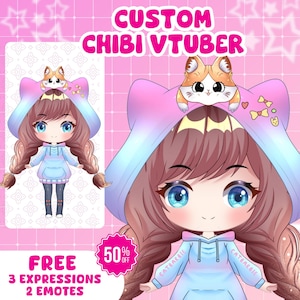 AANGEPASTE CHIBI VTUBER | aangepast vtuber-model, Live2D-model, Vtuber-ontwerp, Vtuber-personage, Vtuber-kunst, volledig getuigd, aangepaste Vtuber