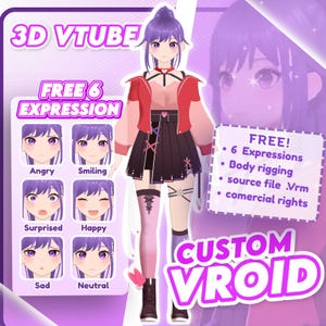 Custom 3D Vroid Model Commission for Streaming | Vtuber Avatar Creation | VRM & VrChat Ready