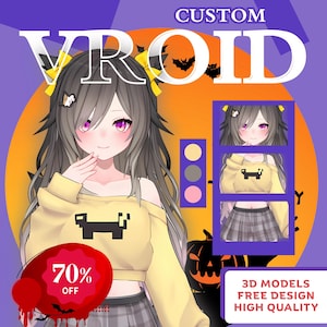 CUSTOM 3D VROID MODEL | Convert Live2D Vtuber into Vroid model, Custom 3D VTuber model, Anime Vroid, VRchat, 3D Avatar, Unity, Rigging