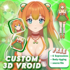 Custom 3D VTuber Model: VRoid, Live2D Conversion, VRchat Avatar, Anime Vroid, Unity, Rigging