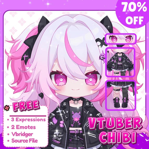 Chibi VTuber Model Custom | Live2D Chibi Avatar for Streaming | Cute Anime VTuber | Custom VTuber Commission
