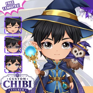 Anpassad Chibi VTuber-modell | Live2D Chibi-avatar för streaming | Söt anime VTuber | Anpassad VTuber-uppdrag