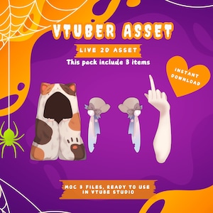 Vtuber Accessories Pack: Middle Finger, Blanket, Ribbon Ear