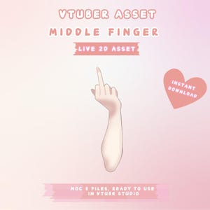 Opgetuigde middelvinger Vtuber-item: Live2D-rekwisiet