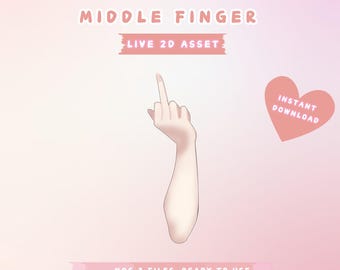 Rigged Middle Finger Vtuber Asset: Live2D Prop