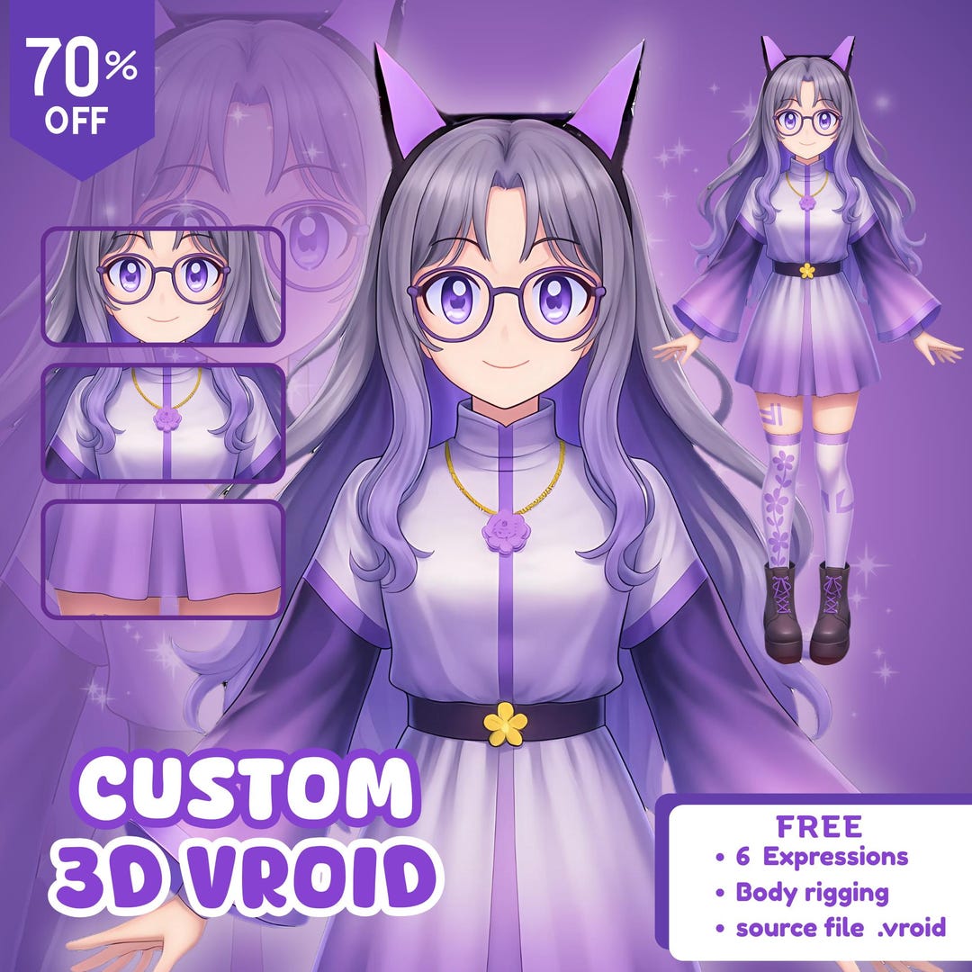 Custom Vtuber Avatar | Live2d to 3D Vroid Model | Fully Rigged With ...