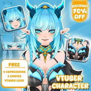 CUSTOM VTUBER model for commercial use ! | Live 2D Vtuber | Vtuber Assets | Pngtuber | Anime art | Vtuber Rigging | Vtuber Model