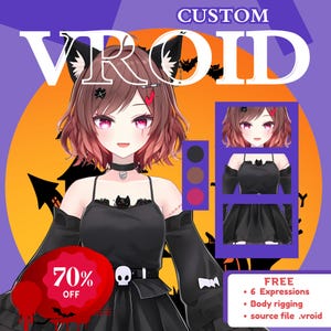 Custom 3D VTuber Avatar: Anime Style VRoid Model, Unity Rigged