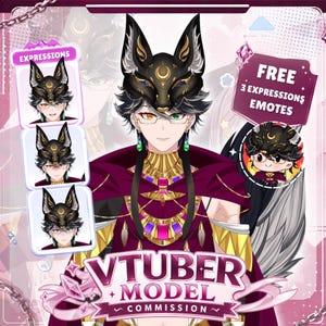 Custom VTuber Live2D Model: Anime Style Full Body Character for Streaming