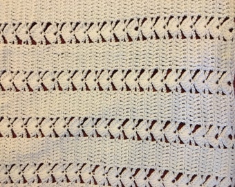 White Baby Afghan Crochet Lap Blanket