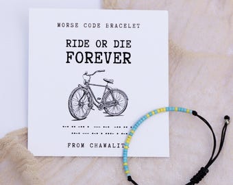 Ride or Die Forever Morse Code Bracelet – Best Friend Gift, Christmas Gifts, Friends Group Gifts, Party Favors, Friendship Bracelet