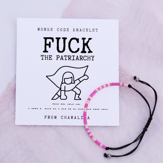 Morse Code Bracelet: "Fuck the Patriarchy" Feminist Gift