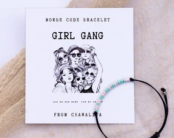 Girl Gang Morse Code Bracelet, Best Friend Gift, Friendship Bracelet for Bestie & Girl Groups, Christmas Gifts, Gifts for Best Friend Female