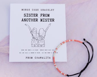 Sister From Another Mister Morse Code Bracelet, Best Friend Gift, Friendship Bracelet, Gift for Besties, Soul Sisters gift, Christmas gifts