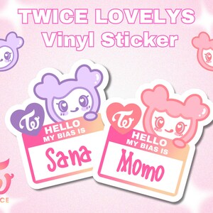 TWICE Bias Sticker | &quot;My bias is&quot; KPOP Waterproof decal for Laptop, Lightstick, and Water Bottle Stickers | Twice Lovely Lovelys