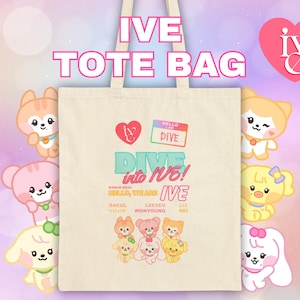 IVE Tote Bag | KPOP IVE Bag for Dive, Cute gift for kpop fans! kpop totebag, kpop bag, kpop gift