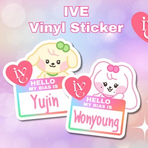 IVE Bias Sticker | &quot;My bias is&quot; IVE KPOP Waterproof decal for Laptop, Lightstick, and Water Bottle Stickers | kpop gift for Dive, kpop ive