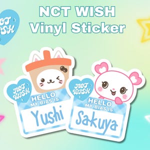 NCT Wish Bias Sticker | &quot;My bias is&quot;  NCT Wish KPOP Waterproof decal for Laptop, Lightstick, Water Bottle Stickers | kpop gift for NCTzen