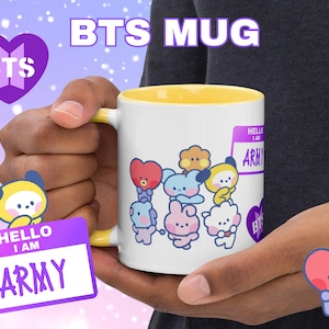 BTS Coffee Cup | Cute BTS Mug for Army~ Welcome Back, Jungkook and Jimin! KPOP bts gift idea, bts kpop coffee mug