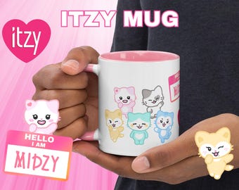 ITZY Coffee Cup | Cute KPOP ITZY Mug for Midzy~ Cute Itzy Gift, kpop mug, kpop gift, cute kpop mug, Yeji, Yuna, Ryujin, Lia, Chaeryeong
