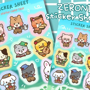 ZB1 Zeroni Kawaii Sticker Sheet | Zerobaseone KPOP Photocard Binder Sticker, Kpop Journal Sticker, Kpop Lightstick, Kpop Gift for ZEROSE