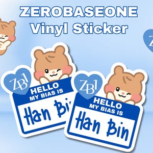 ZEROBASEONE Vinyl Sticker | Cute ZB1 &quot;My bias is&quot; kpop decal with Zeroni~ Waterproof kpop decal, Water Bottle Sticker, Laptop Sticker