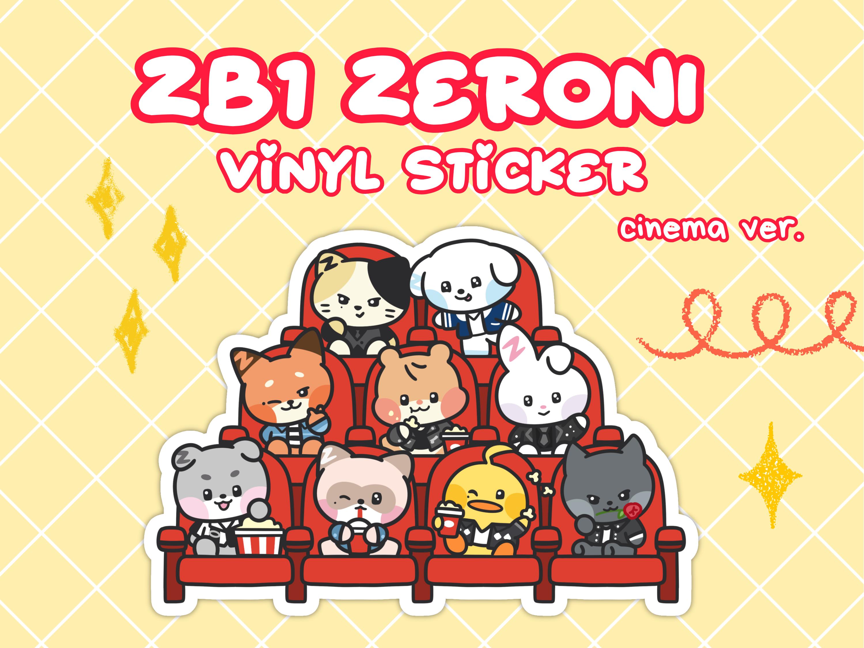 zb1 ステッカー Zerobaseone ZB1 Zeroni Vinyl Sticker Cinema | Binini, Hanini