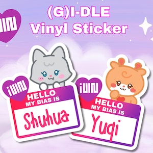 i-dle Sticker | &quot;My bias is&quot; i-dle KPOP Waterproof decal for Laptop, Luggage & Water Bottle Stickers | Minnie, Shuhua, Soyeon, Miyeon, Yuqi