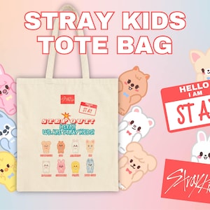 Stray Kids Tote Bag | KPOP Stray Kids Bag | Stray Kids Stay gift, Stray Kids kpop totebag, kpop bag, kpop gift, SKZ bag | Felix, Han, I.N