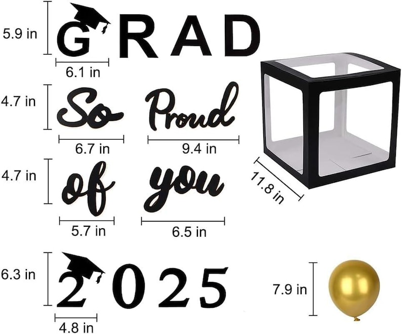 2027 Graduation Decoration Black Balloon Boxes With Letters 2027 - Etsy