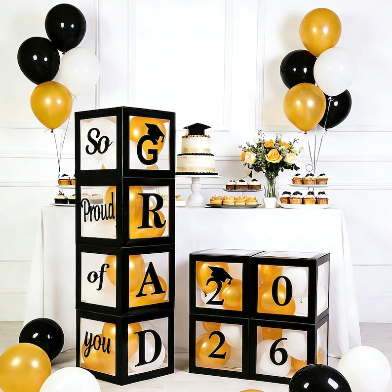 Spell Graduation Graduation Decorations 2026 Set of 4 Boxes With 20pcs Balloons and ...