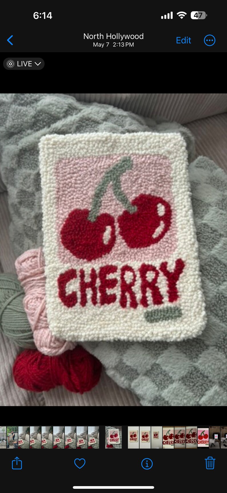 Cherry Rug Wall Art Punch Needle - Etsy