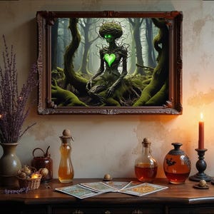 Forest Spirit Wall Art – Mystical Woodland Guardian Print, Ashroot the Reclaimer Fantasy Poster, Nature Decor Gift for Witchy Home