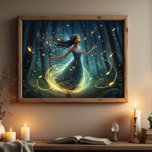 Forest Spirit Wall Art / Whispering Glade Fantasy Poster Mystical Forest Guardian Print Ethereal Enchanted Nature Decor