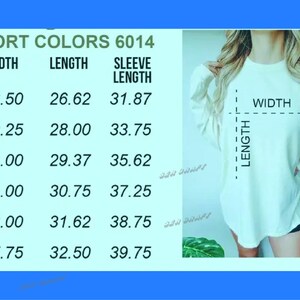 May include: A size chart for a long-sleeved shirt with measurements in inches for width, length, and sleeve length. The sizes are S, M, L, XL, 2XL, and 3XL.