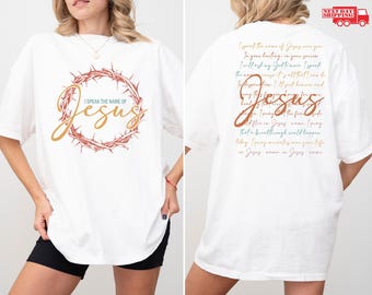 Camiseta "Hablo en el nombre de Jesús", colores cómodos para los amantes de Jesús, regalos religiosos