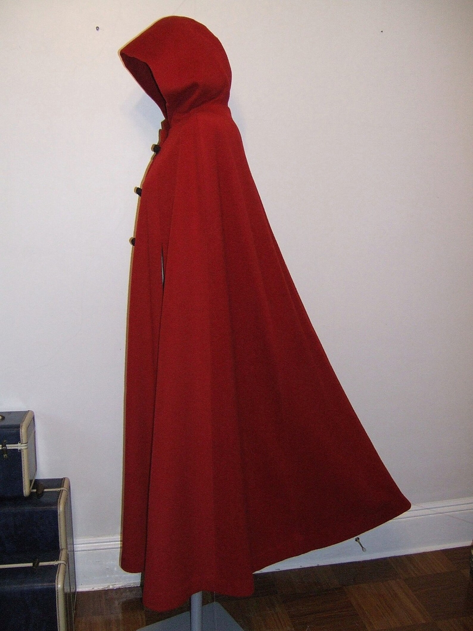 Dramatic 40's Hooded Red Cloak Vintage Full Length Wool Etsy