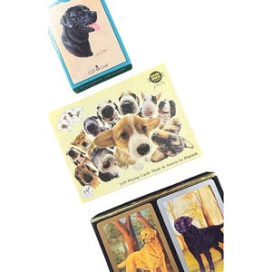 Jeu de cartes pour amoureux des chiens – Choix de jeux de cartes pour chiots vintage à collectionner, fabriquer ou offrir | Labrador Retrievers, laboratoire noir, laboratoire jaune