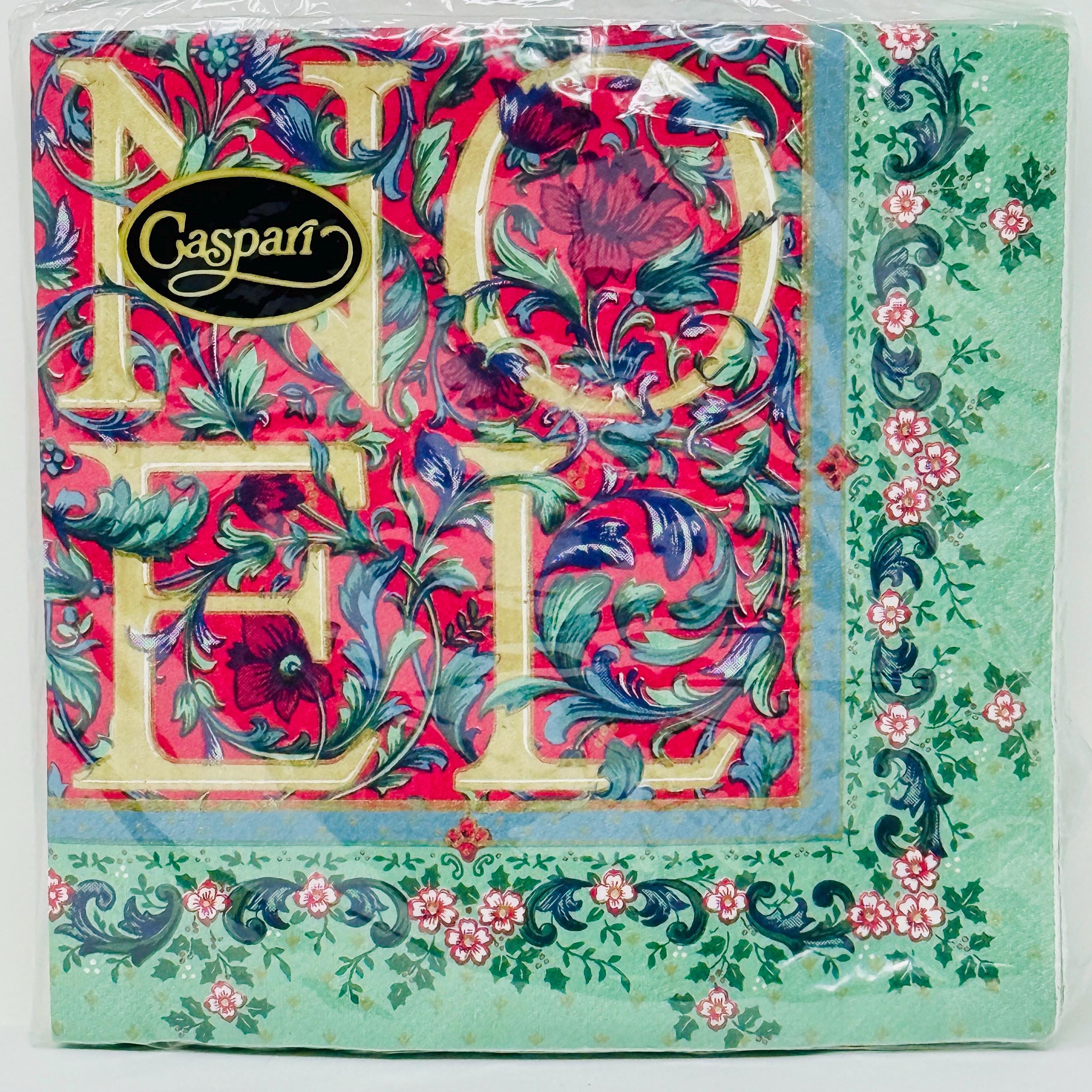 Caspari Porzellan-Papierservietten Mit Blumenmuster – 15 Stück, 3-lagig, Kompostierbar