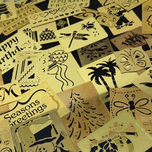Messing Schablonen Prägung Ton Papier Handwerk | Wahl Vintage + Neuer | Hochzeit Geburtstag Weihnachten Lynnell Harlow Paula Hallinan ++