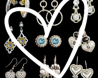 Brighton Vintage Earrings | Choice of Colorful Silver Plate Jewelry Collection