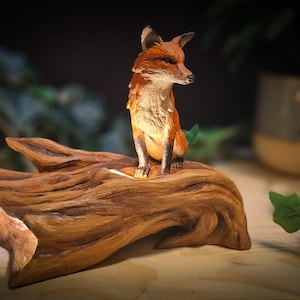 Veilleuse renard fabriquée à la main, lampe lumineuse faite main pour chambre à coucher, chambre d'enfants, salon, cadeau créatif magique pour décoration d'intérieur, ascète naturel