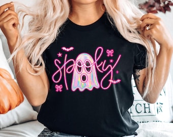 Spooky Ghost Halloween Shirt: Comfort Colors Autumn Tee